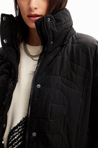 Piumino con cappuccio - Nero