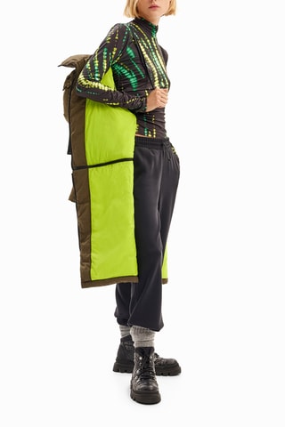 Piumino oversize effetto 2 in 1. - Verde