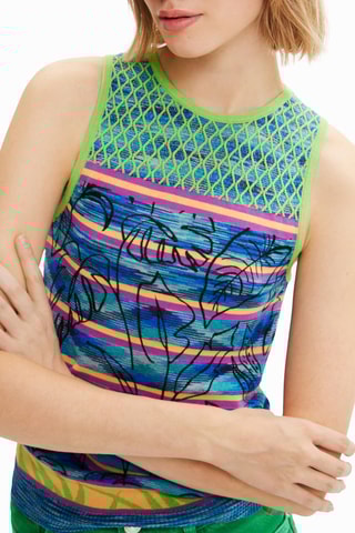 Top - Blu elettrico e verde chiaro