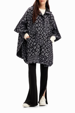 Mantella con cappuccio - Nero