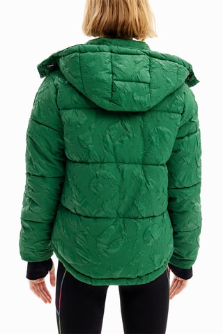 Piumino regular con cappuccio - Verde