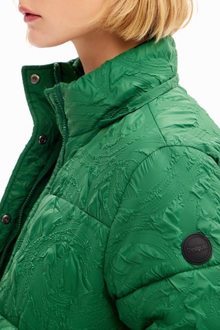 Piumino regular con cappuccio - Verde