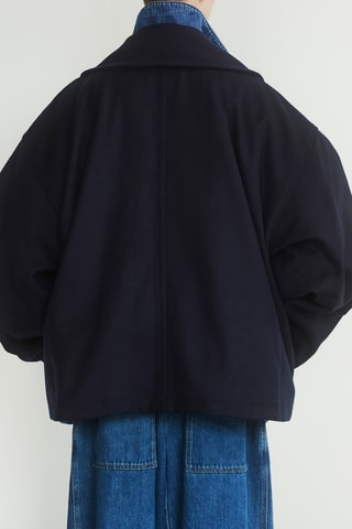 Caban oversize in lana - Navy