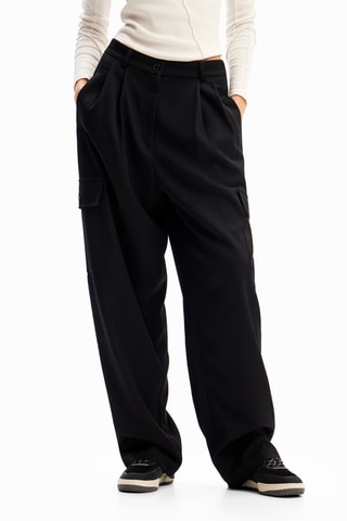 Pantaloni wide legs - Nero