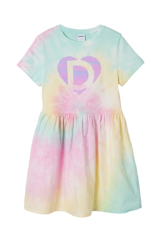 Abito tie and dye - Rosa e verde chiaro