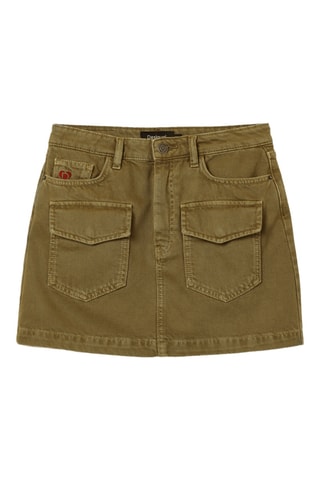 Minigonna in jeans - Kaki