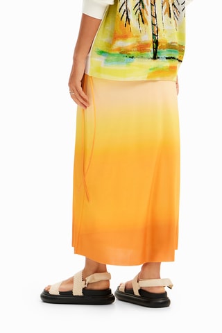 Gonna lunga dip and dye - Arancione