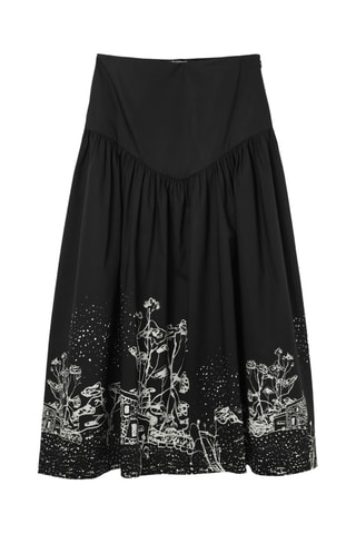 Gonna midi a vita alta - Nero