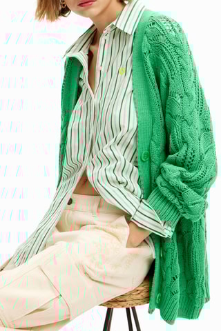 Cardigan lungo regular - Verde