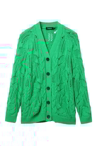 Cardigan lungo regular - Verde
