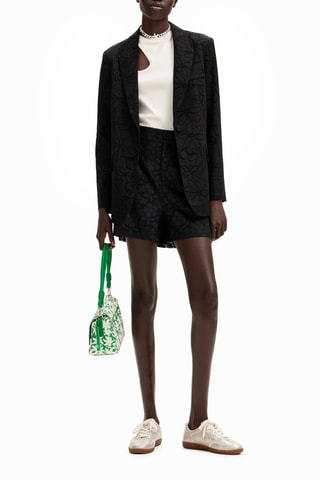 Shorts regular in pizzo - Nero