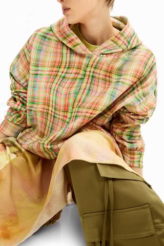 Felpa oversize con cappuccio - Arancione