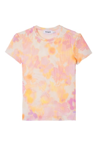 T-shirt slim - Bianco e giallo