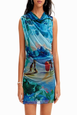 Abito drappeggiato - Turchese