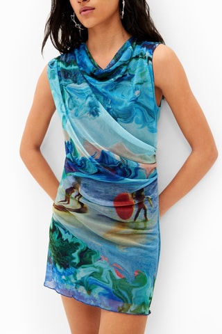 Abito drappeggiato - Turchese