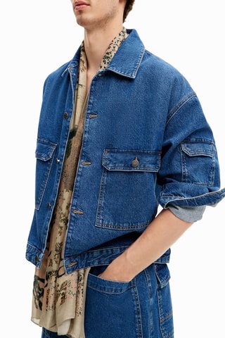 Giacca oversize in jeans - Blu