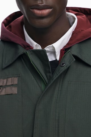 Giacca con cappuccio regular - Verde scuro