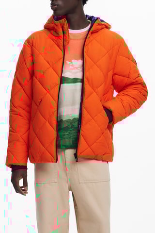 Piumino con cappuccio regular - Arancione