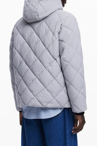 Piumino con cappuccio regular - Grigio chiaro