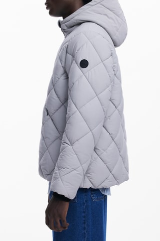 Piumino con cappuccio regular - Grigio chiaro