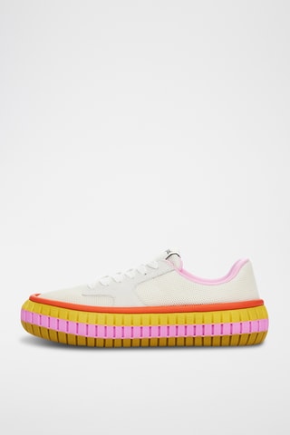 Sneakers platform in pelle - Crema