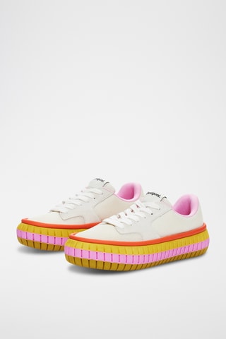 Sneakers platform in pelle - Crema