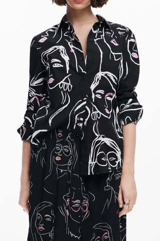 Camicia regular - Nero