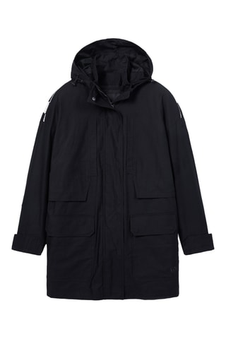 Parka regular con cappuccio - Nero