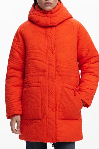 Parka regular con cappuccio - Arancione