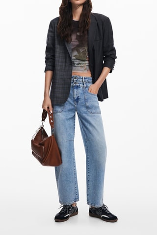 Blazer regular - Nero e grigio