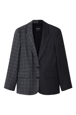 Blazer regular - Nero e grigio