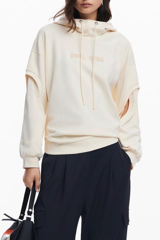 Felpa con cappuccio - Beige