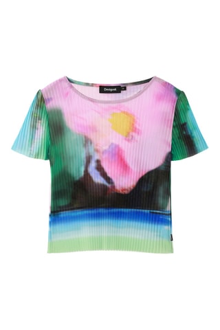 Top slim - Rosa e verde