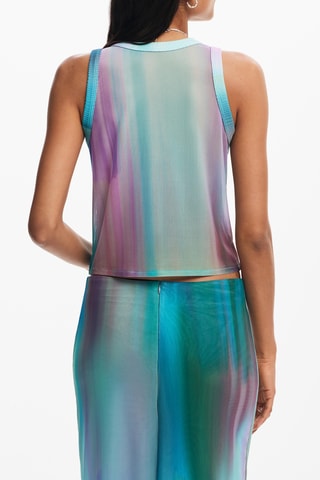 Crop top dip and dye - Azzurro