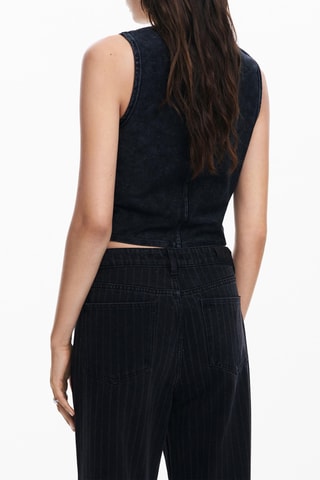 Top in jeans - Grigio scuro