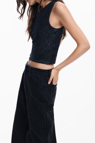 Top in jeans - Grigio scuro