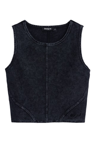 Top in jeans - Grigio scuro