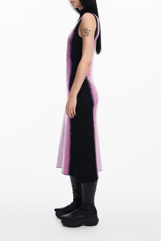 Abito taglio dritto - Nero e rosa