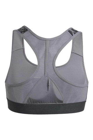 Brassière sport push-up Power React - Gris et noir - Adidas