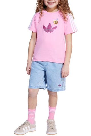 T-shirt et short en jean - Rose et ciel