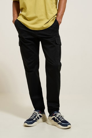 Pantaloni regular in cotone bio - Nero