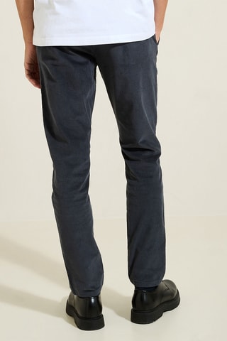 Pantalon slim en velours - Bleu nuit