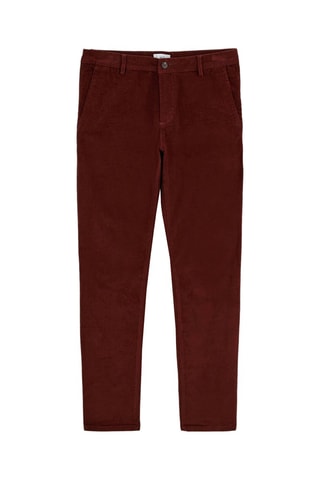 Pantaloni slim in velluto - Bordeaux