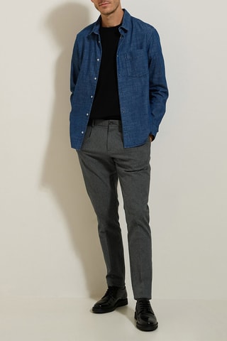 Pantalon slim - Vert chiné