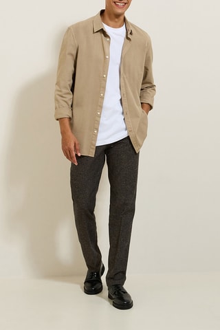 Pantaloni regular - Marrone melange