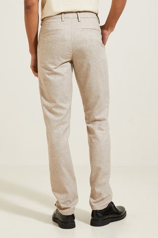 Pantaloni chino slim in lana - Grigio chiaro melange