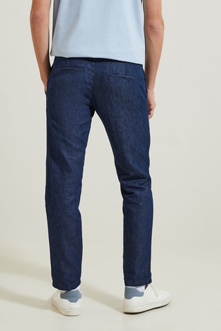 Jean relaxed en lin - Bleu