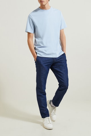 Jean relaxed en lin - Bleu