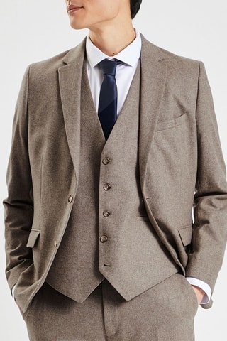 Giacca slim in lana - Beige