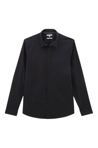 Camicia slim in cotone bio - Nero